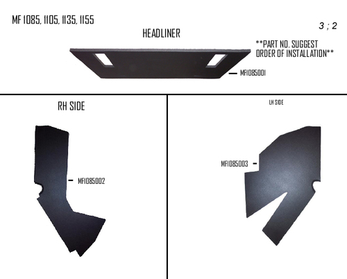 UM83131     Cab Kit With Headliner---Black---1085, 1105, 1135, 1155